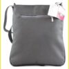 VIA55 női keresztpántos táska 3 sávval, rostbőr, kék-ezüst noioldaltaska-hu c